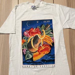 Vintage Hawaiian Paradise Aloha Flower Nights SS‎ Shirt